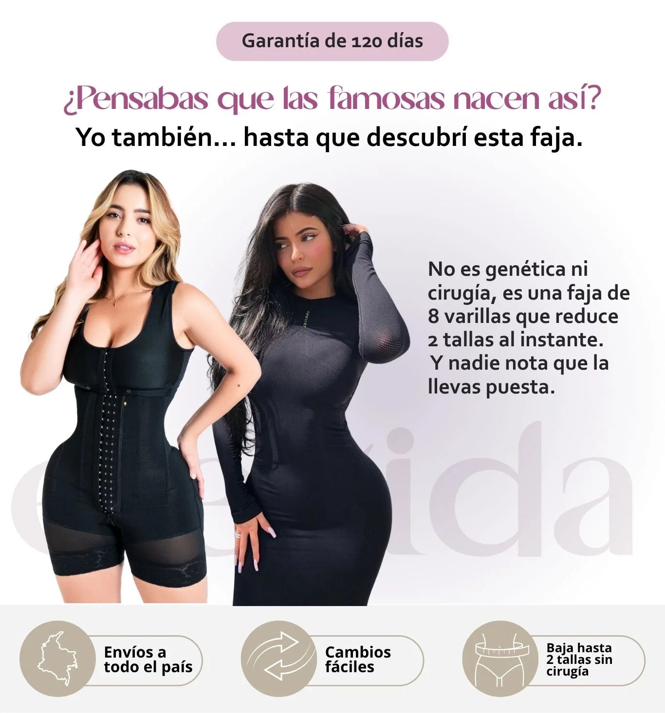 Faja Reloj De Arena Elegida 4 en 1  + Corrector de Postura