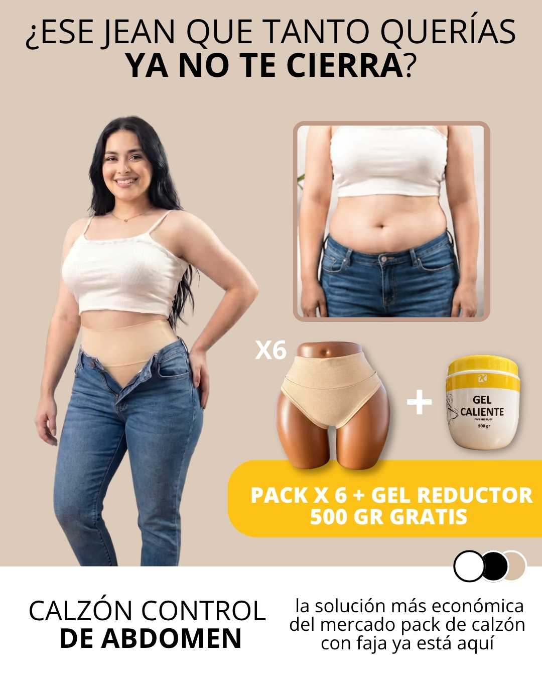 #29 Calzón Control de abdomen algodón