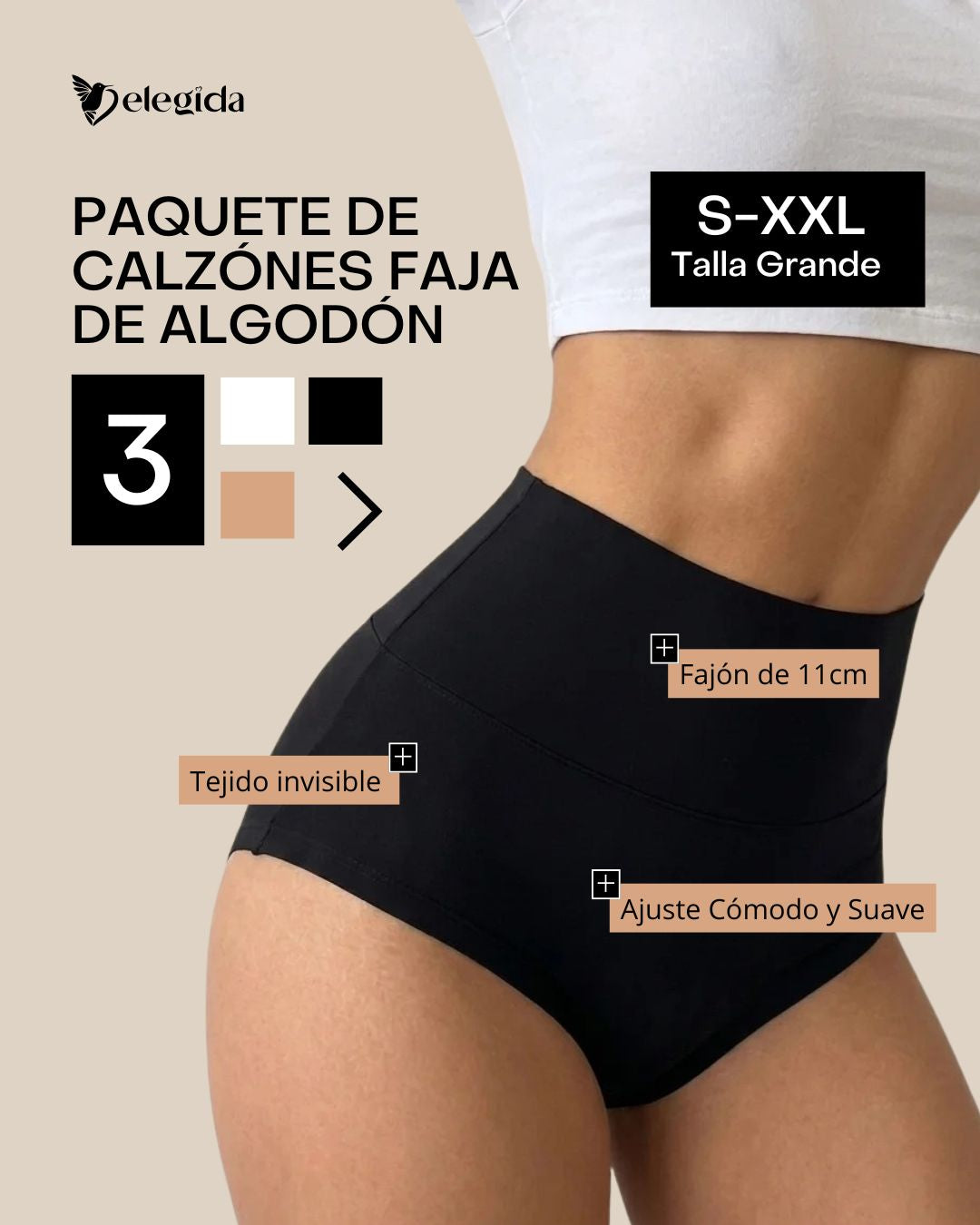 #13 Calzón tiro alto algodón