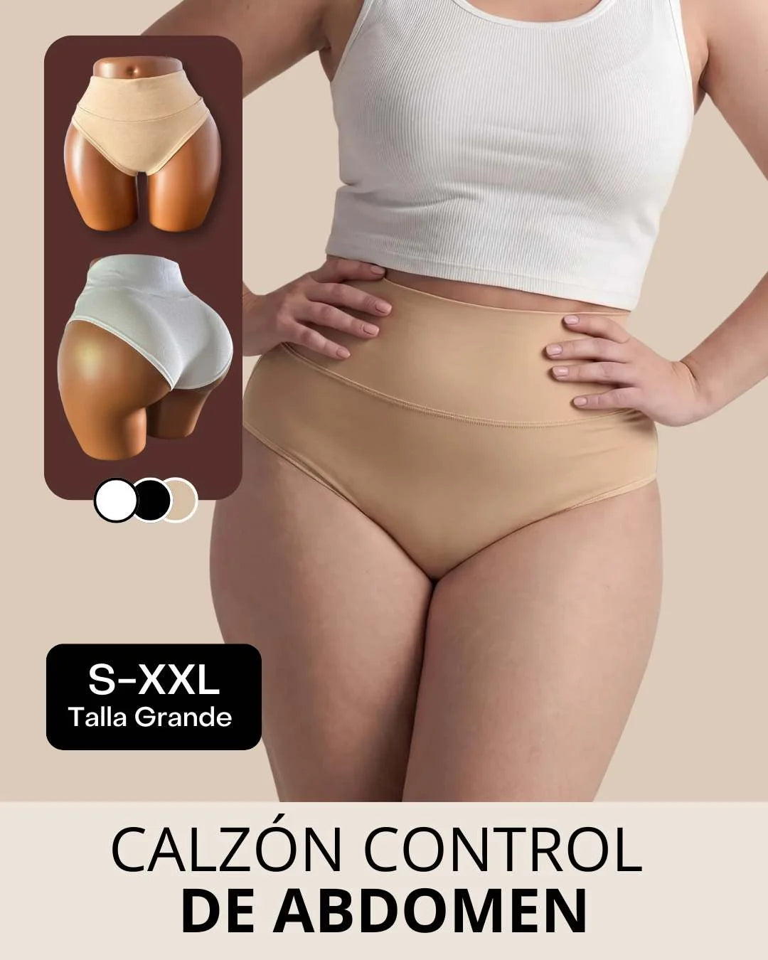 #28 Calzón Control de abdomen algodón