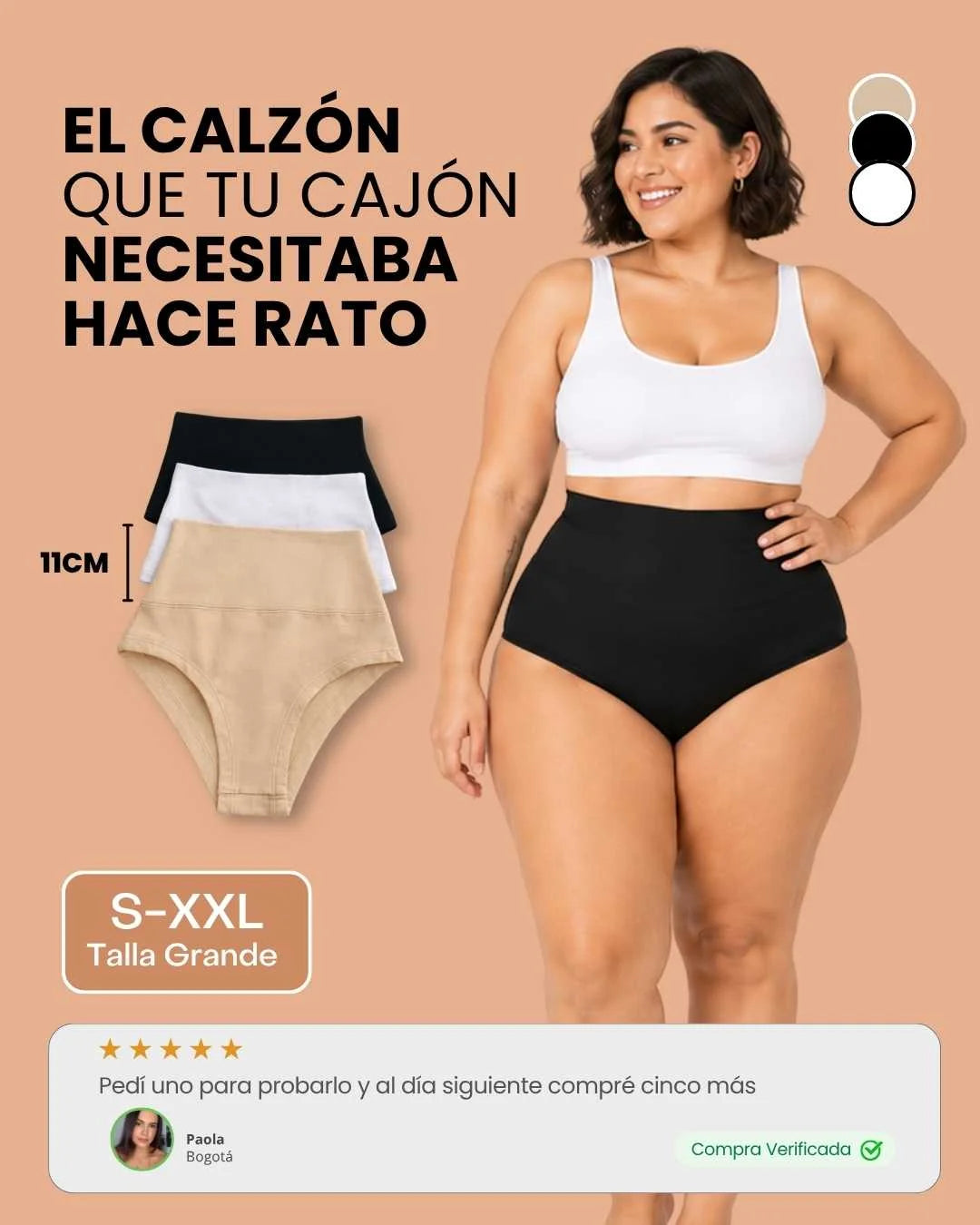 #42 Calzón Control de abdomen algodón