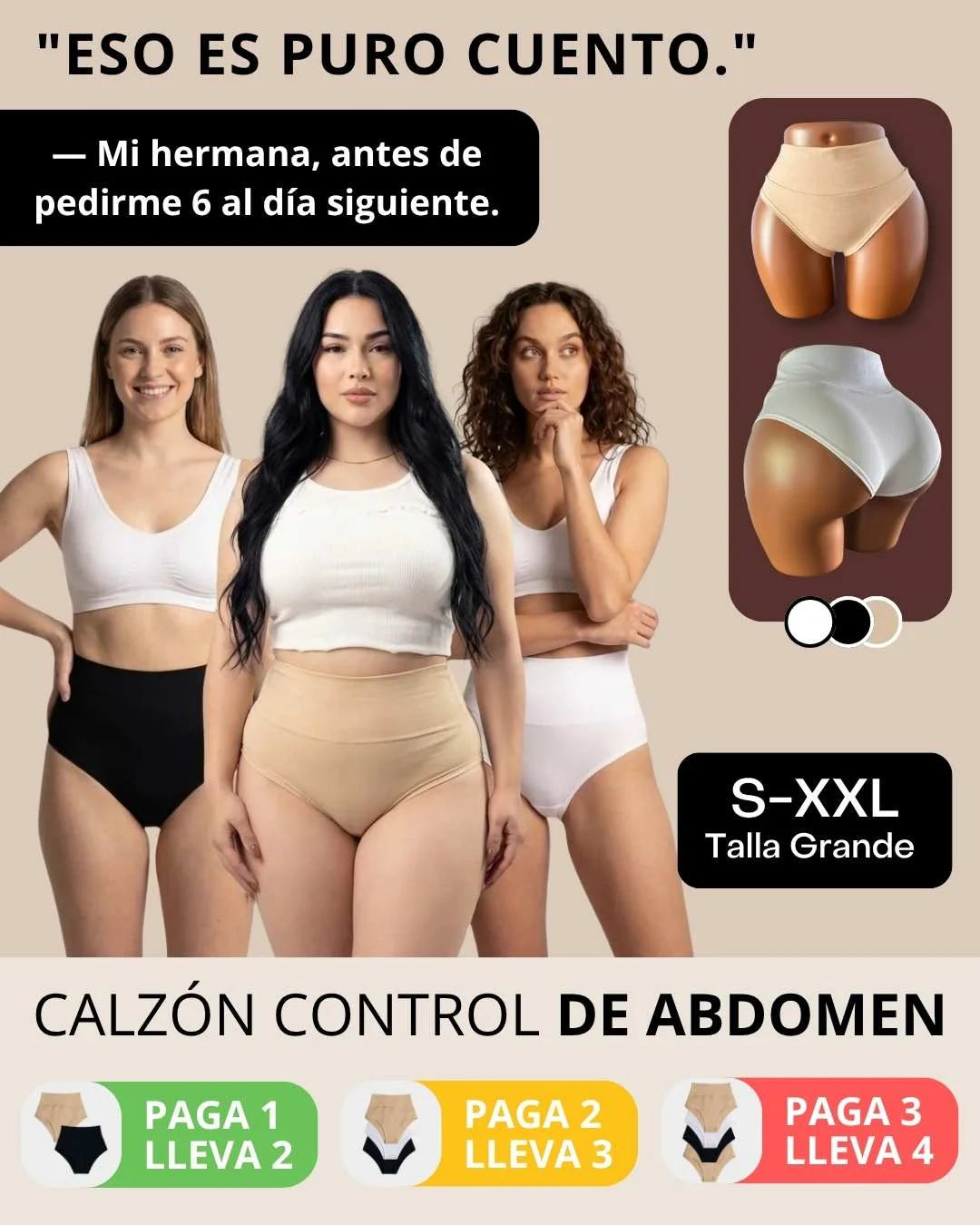 #31 Calzón Control de abdomen algodón