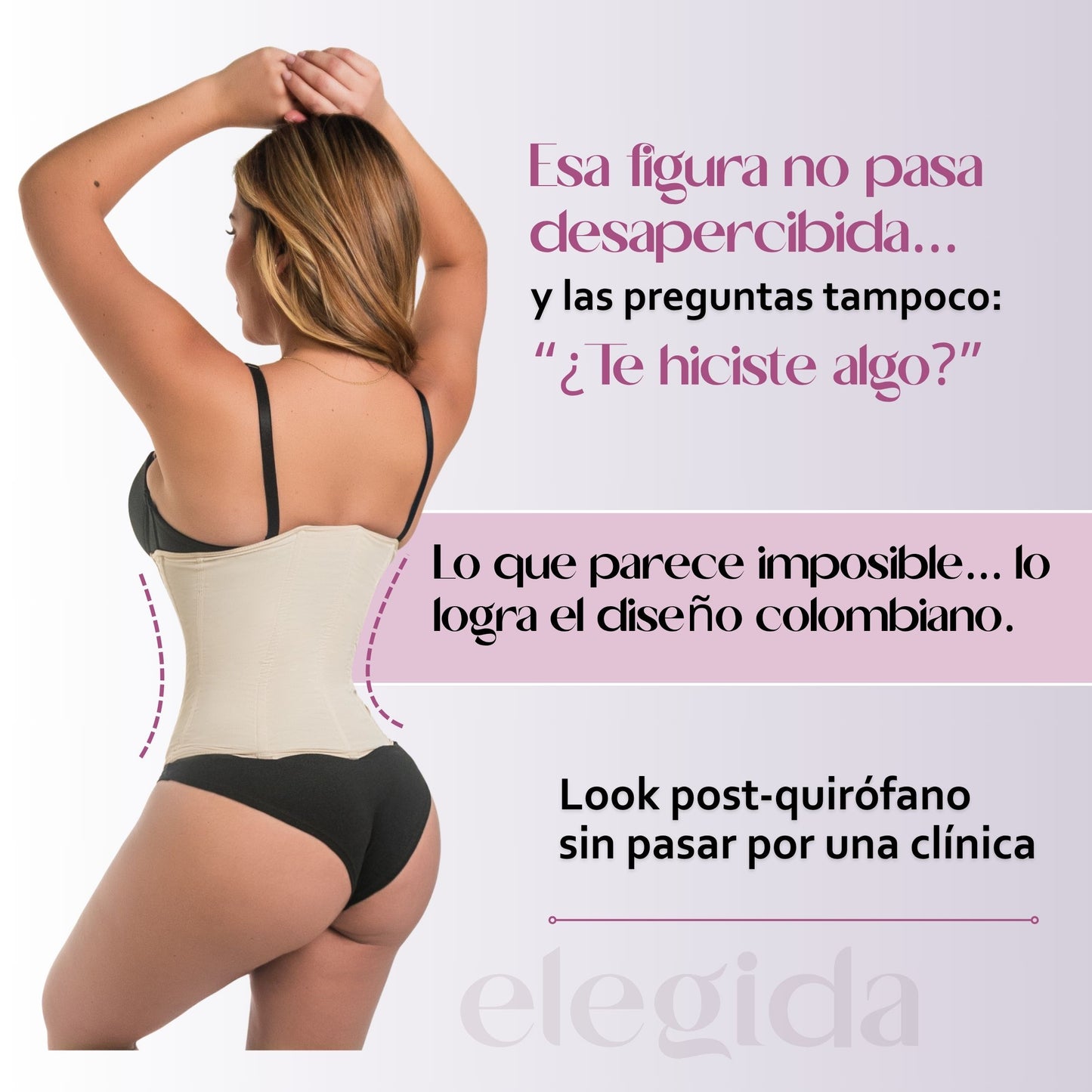 Cinturilla Moldeadora “Cintura Definida” Van a pensar que pasaste por bisturí… pero son las 9 varillas las que hacen el trabajo.