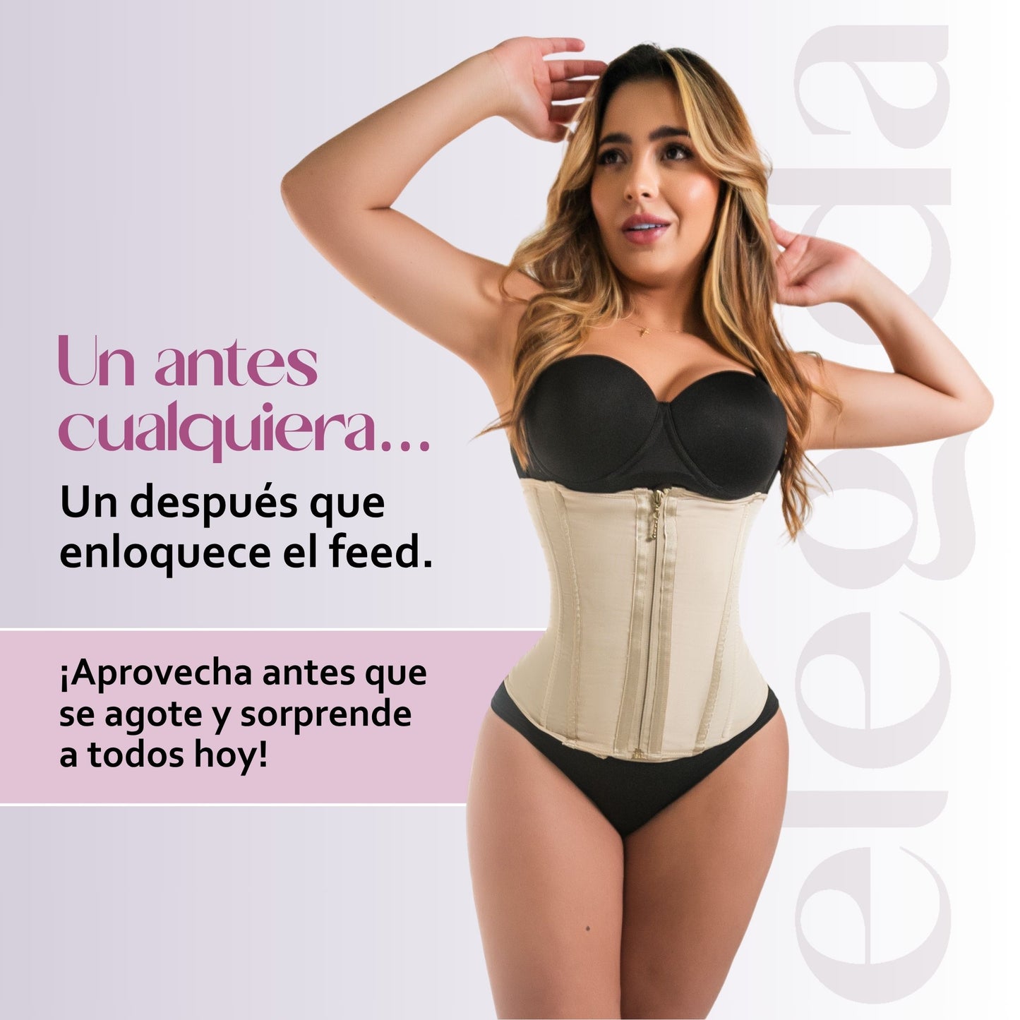 Cinturilla Moldeadora “Cintura Definida” Van a pensar que pasaste por bisturí… pero son las 9 varillas las que hacen el trabajo.