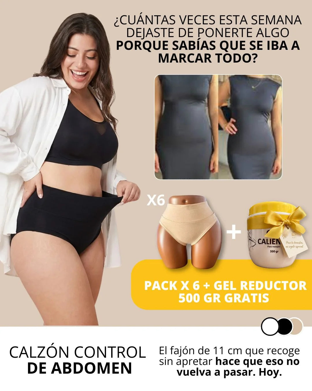 #38 Calzón Control de abdomen algodón